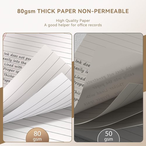 Nichela Legal Pads - 5" x 8" Narrow Ruled Notepads | 6-Pack with Perforated Sheets for Home, Office, School