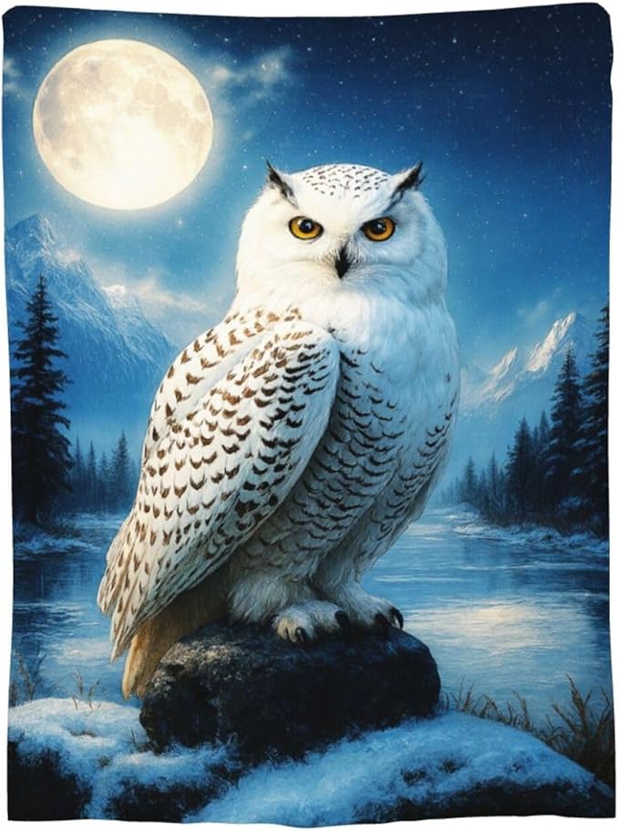 Owl Blanket Cute Owl Throw Blanket Soft Cozy Fleece Fuzzy Stuffed Plush Flannel Gifts for Girls Women Boys Kids Adults50 X60