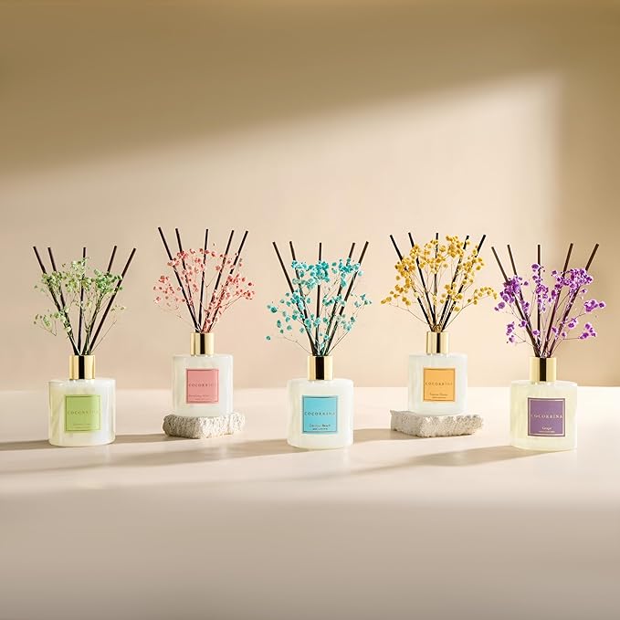 COCORRÍNA Reed Diffuser - Tuscan Orange 6.7 fl oz Reed Diffuser with Sticks, Home Bedrrom Bathroom Shelf Decor
