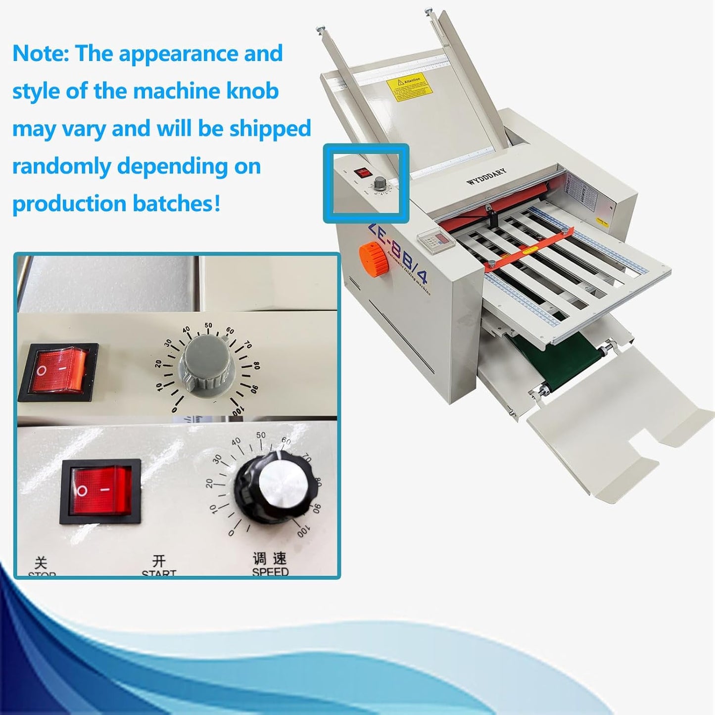 WYDDDARY Automatic Paper Folding Machine - Fast 262ft/min Speed | Folds Sizes 2x3in to 12x27in
