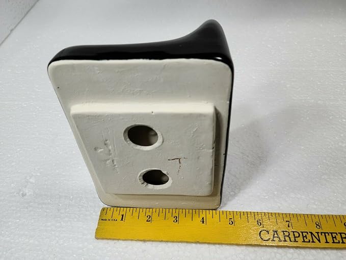 Black Ceramic Tile Shower Soap Dish Tray Bathtub Vintage Mid Century Modern Vintage Retro