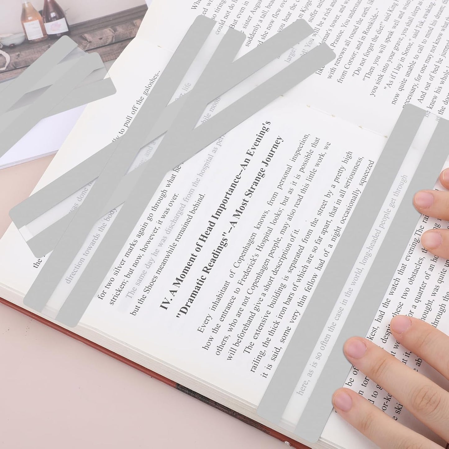 Skiennix Guided Reading Strips - 12 Colored Overlay Bookmarks for Dyslexia | Clear Reading Trackers