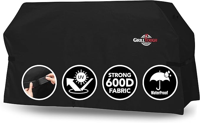 GrillTough Heavy Duty Griddle Cover for Outdoor Griddle, Fits 36 Inch Griddle – Waterproof, Weather Resistant, UV & Fade Resistant with Adjustable Straps – Flat Grill Cover, Black