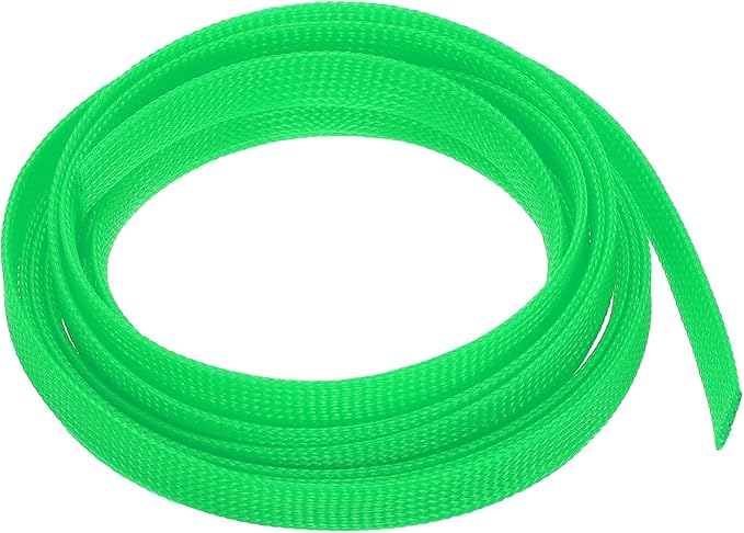 uxcell PET Expandable Sleeving 10ft 1/2" Green Cable Management Sleeve Cord Organizer for Wrap Protect Cable