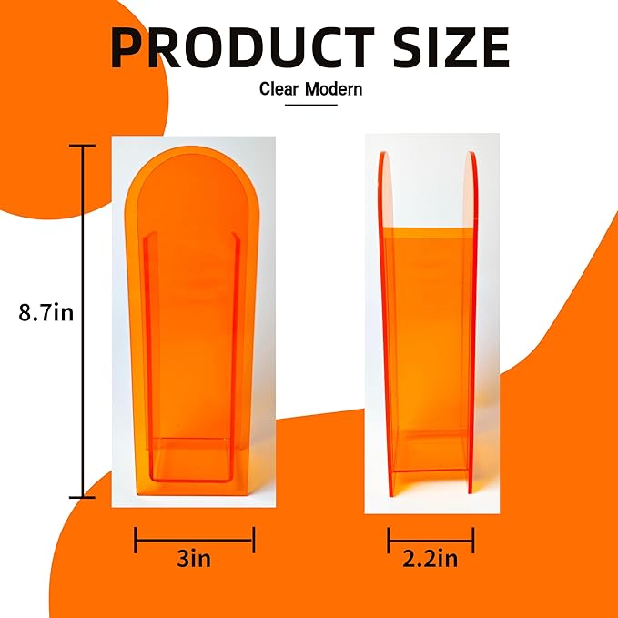 Acrylic Vase Creative Gifts Minimalist Design Wedding Centerpiece Home Office Decor Elegant Floral Display Stand(Not Including Flowers) (Full-Orange, 1PCS)