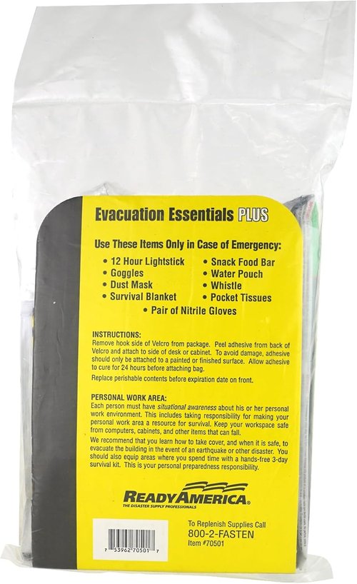 QuakeHOLD! Emergency Preparedness Kit - Compact Survival Bag with 5-Year Food & Water | Ideal for Home, Office, Car