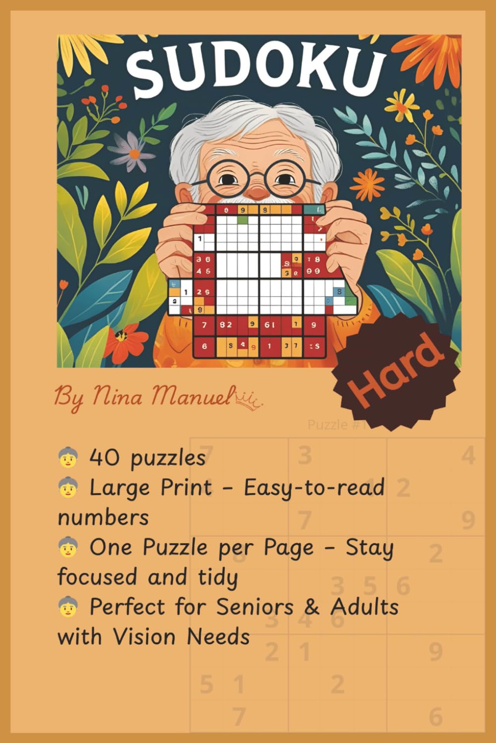 Sudoku for Seniors - Large Print Sudoku Puzzle Book with 40 Challenging Puzzles & Solutions