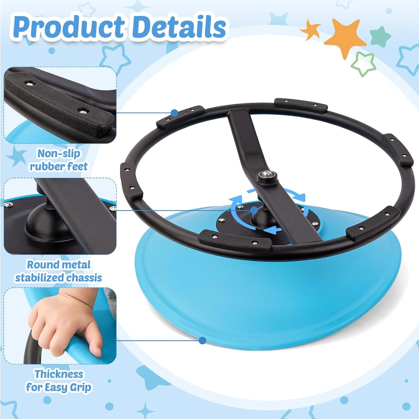 Skiennix Spinning Chair for Autistic Kids - Sensory Toy for Balance & Coordination | Blue
