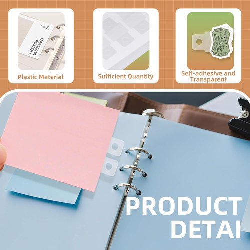 Clear Binder Hole Reinforcement Stickers by [Brand Name] - 500PCS Self-Adhesive Labels for Scrapbooking & Office Use