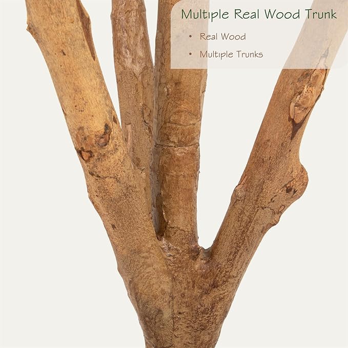 Bellacat 6.03ft Super Fuller Faux Olive Tree with Multiple Real Wood Trunks, 72.4in Olive Trees Artificial Indoor with Realistic Fruits & Leaves, Fake Olive Tree for Indoor & Outdoor Home Office Décor