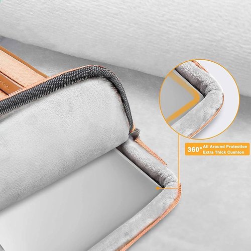 MOSISO 360 Protective Laptop Case - 13.3 Inch Sleeve for MacBook Air/Pro & More | Peach Fuzz Design with 4 Zipper Pockets