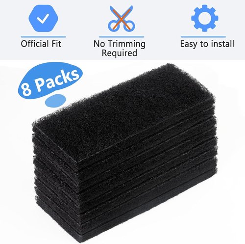 Liter-R Activated Carbon Filters - Perfect Replacement for 3.5x10x0.5 Inch | 8-Pack