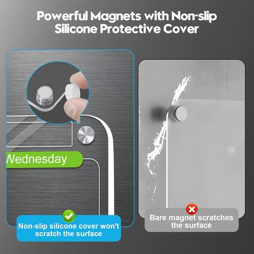 Magnetic Acrylic Dry Erase Calendar Board Set by [Brand Name] - Clear Weekly & Monthly Planner | 2 Pack with 8 Markers (11.8" × 15.7")