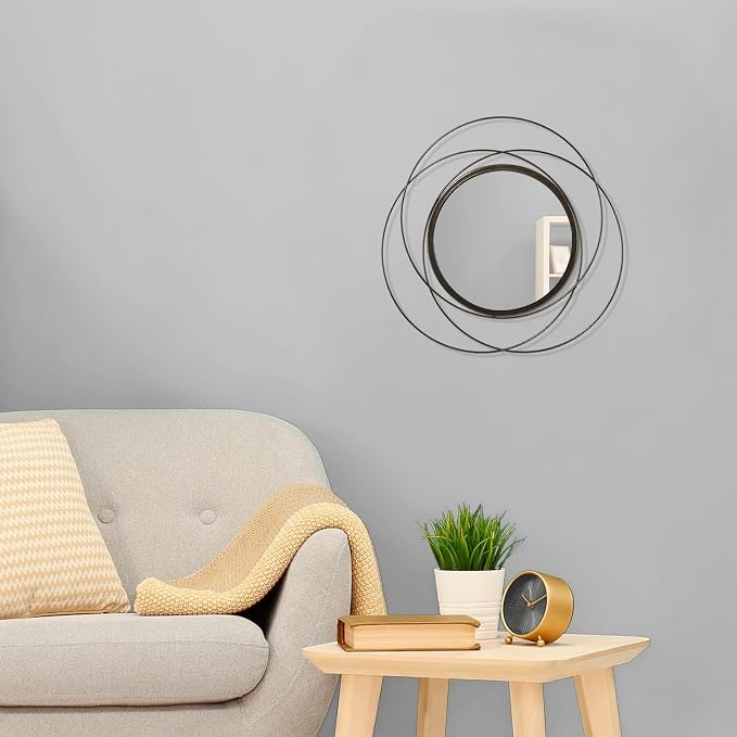 Circle Mirror Wall Decorative Metal Wall Mirror, Art Small Round Wall Home Mirror, Decor Living Room Bedroom Bathroom Entryway 12"