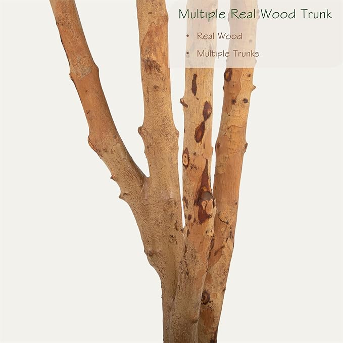 Bellacat 8ft Super Fuller Faux Olive Tree with White Decorative Planter & Multiple Real Wood Trunks, 96in Olive Trees Artificial Indoor with Realistic Fruit, Fake Olive Tree for Indoor & Outdoor Décor