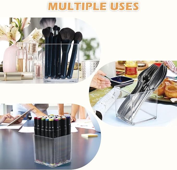 2 Pack Acrylic Cube Vases 4 X 4 Inch, Clear Square Vases, Shatterproof Flower Vase Decorative Centerpiece for Home, Wedding