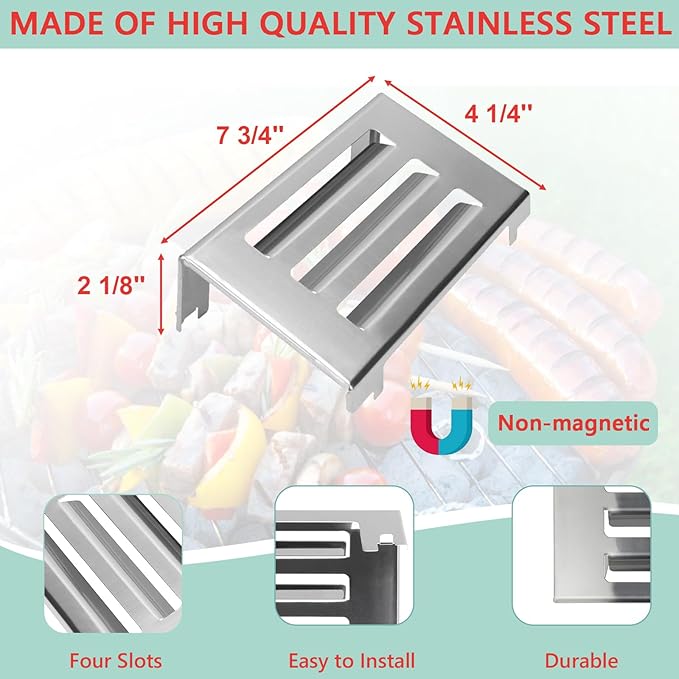 67060 Grill Heat Deflector for Weber Spirit II 200 and 300 Series,Replacement for Spirit II E310 S310 S320 E210 S210 S220 E220, GS4 Grill Parts for Weber Spirit 2 Heat Deflector, Stainless Steel