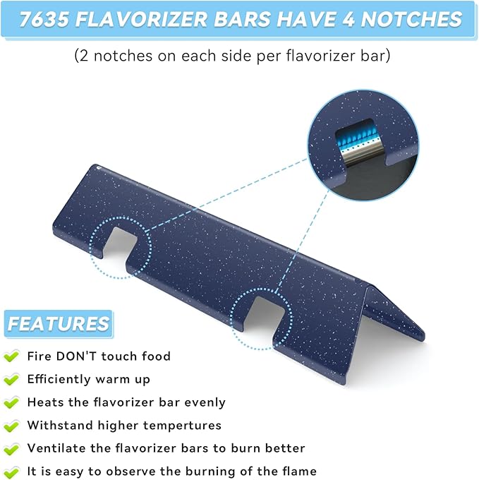 Webonbake 15.3 inch Flavorizer Bars for Weber GS4 Spirit II & I E210 S210 E220 S220 Grill with Front Control Knobs, Porcelain Steel Heat Plate Flavor Bar Replacement for 7635, 3 Pack