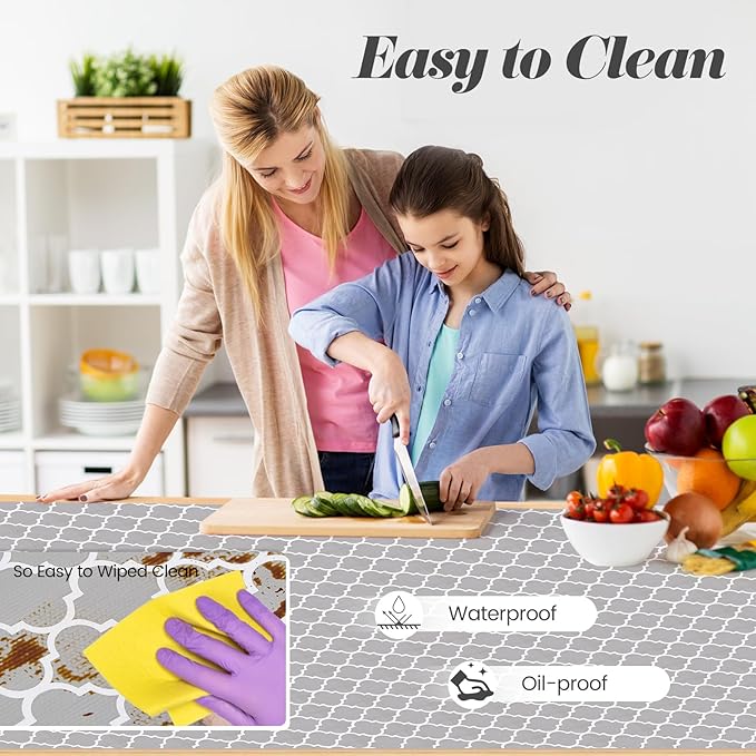 Drawer Shelf Liner for Kitchen Cabinets, Non Adhesive Slip Resistant Shelf Paper Easy to Clean, Strong Grip Thickened Waterproof Washable Mats for Pantry Shelves Cupboard Dresser, 24 in x 20 FT