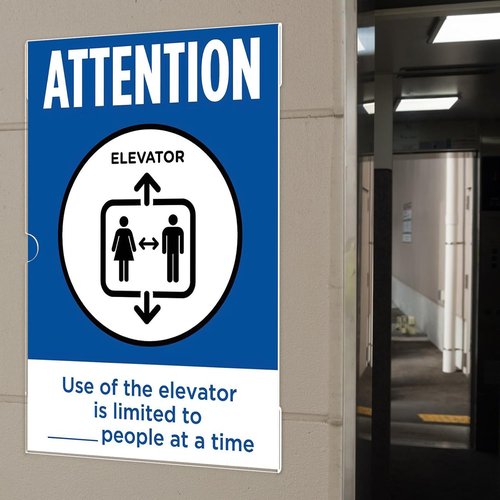 Clear Acrylic Sign Holder 11 x 17 Inches - Wall Mount Vertical Frames with 3M Tape | 6 Pack for Office & Trade Shows