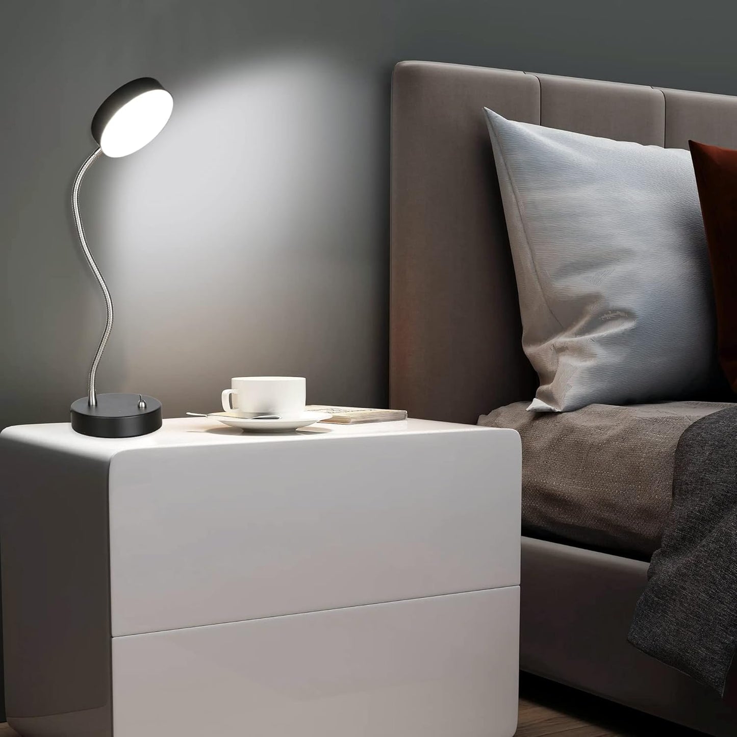 Skiennix Flexible Gooseneck LED Desk Lamp - 4.5W 260LM, 4000K Light for Home Office & Study | 19.25" Height