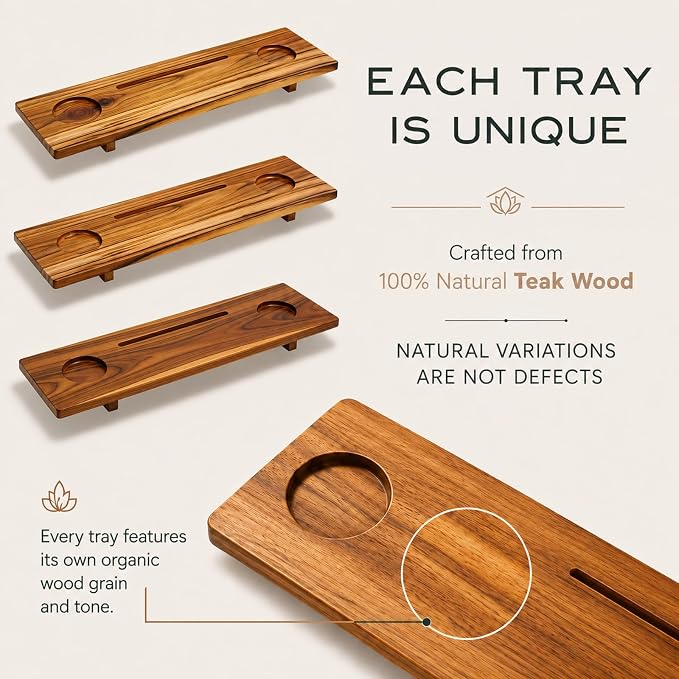 Teak Bathtub Tray for Tub 29” | Bath Tub Tray Wood for Small Tubs, Bath Tray for Tub, Bathtub Trays for Tub, Bath Table Tray for Home Spa | Fjord by JapandiSpirit