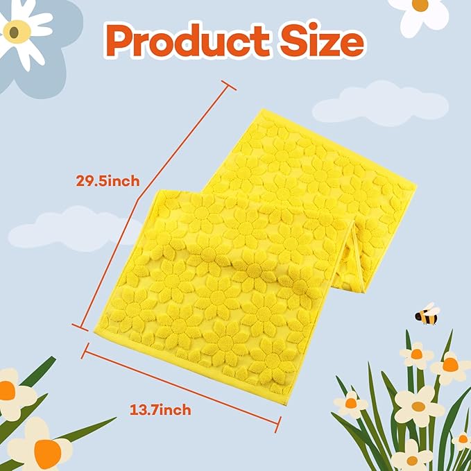 Quera 2 Pack Hand Towels Spring Summer Flower Yellow Sunflower Bathroom Decorative Towels Set for Drying, Cleaning, Cooking, Holiday 13.7'' x 29.5''