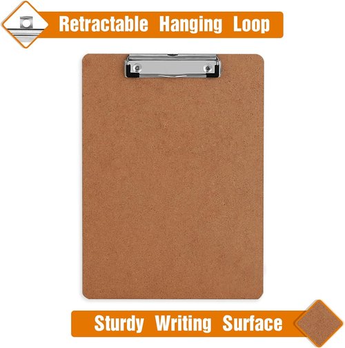 Herkka 25 Pack Hardboard Clipboards - Eco-Friendly Low Profile Design | Standard A4 Letter Size