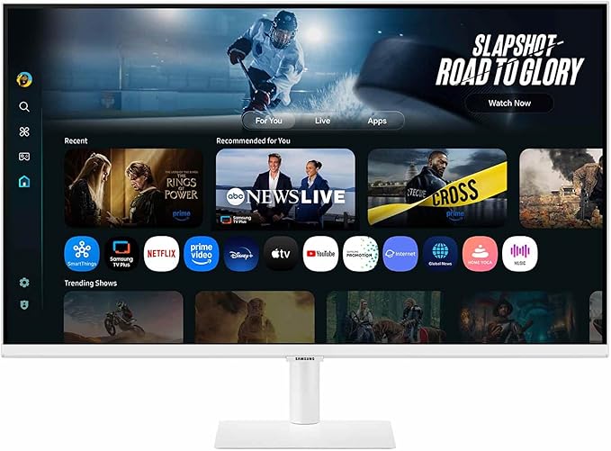 Samsung 32” Smart Monitor M7 (M70F) 4K UHD Display, Samsung Vision AI, Smart TV Apps, Gaming Hub, USB-C, HDMI and USB-A, White, LS32FM703UNXZA, 2025