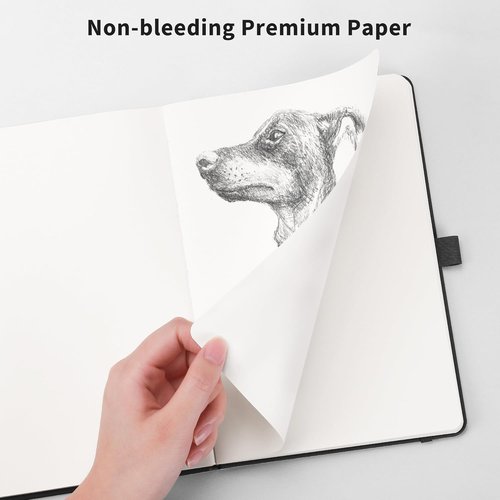 RETTACY A5 Leather Hardcover Blank Journal - 192 Pages of Thick 100 GSM Paper for Sketching & Drawing | Purple