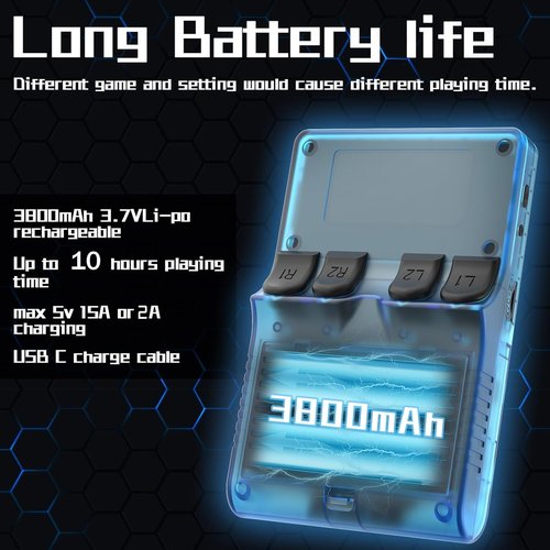 RegiisJoy Handheld Game Console - 30000 Games in 1 | 3.5-Inch IPS Screen, 256GB TF Card, Portable Arcade