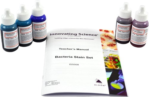ALDON Bacteria Stain Set - 5 Microscope Slide Stains in 30mL Dropper Bottles | Methylene Blue, Carbol Fuchsin & More