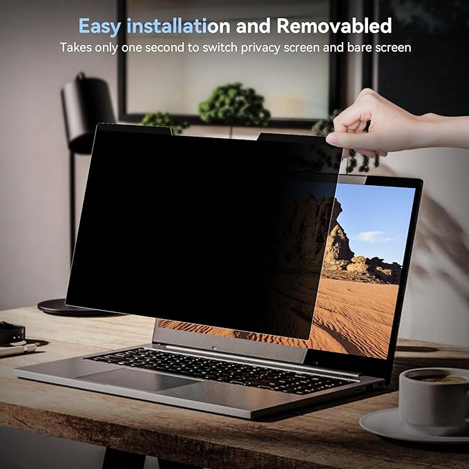 Mamol Magnetic Laptop Privacy Screen 13.3 & 13.4 inch ,16:10 Aspect Removable Anti Glare Protector Blue Light Privacy Screen Filter,Filter Shield Compatible with
