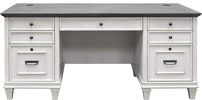 Martin Furniture Double Pedestal Desk, White