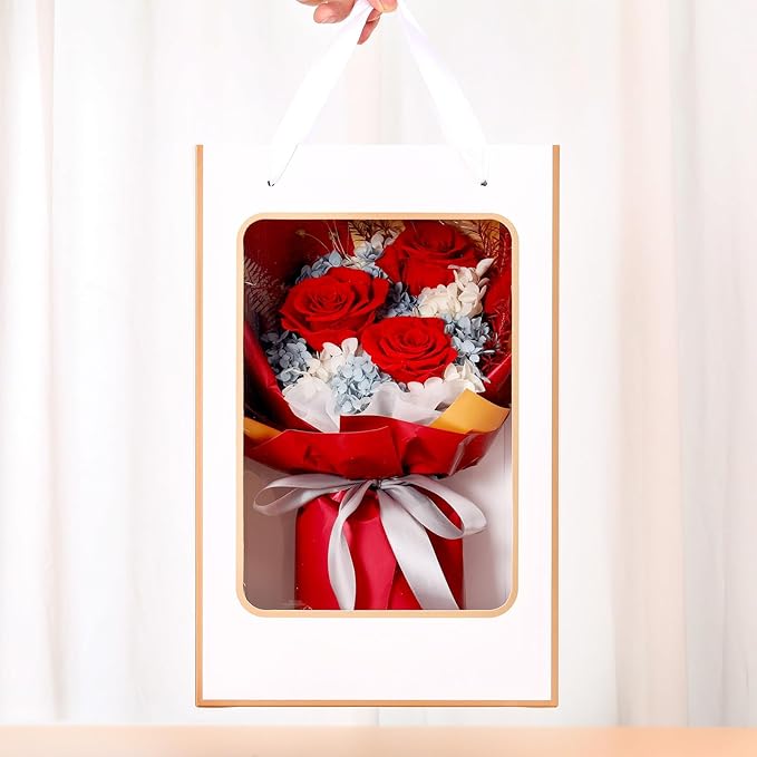 Jtoder Forever Flowers for Delivery, Preserved Flower Bouquets, Long Lasting Red Roses, Gifts Bouquet for Mother Wife Girlfriend on Festivals Birthday Anniversary