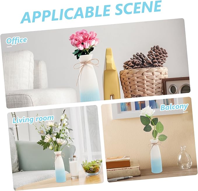 Artistic Ceramic Vase with Narrow Opening Rustic Blue Glazed Flower Planter Modern Home Decor Ornament for Office and Living Premium Texture and Unique Design