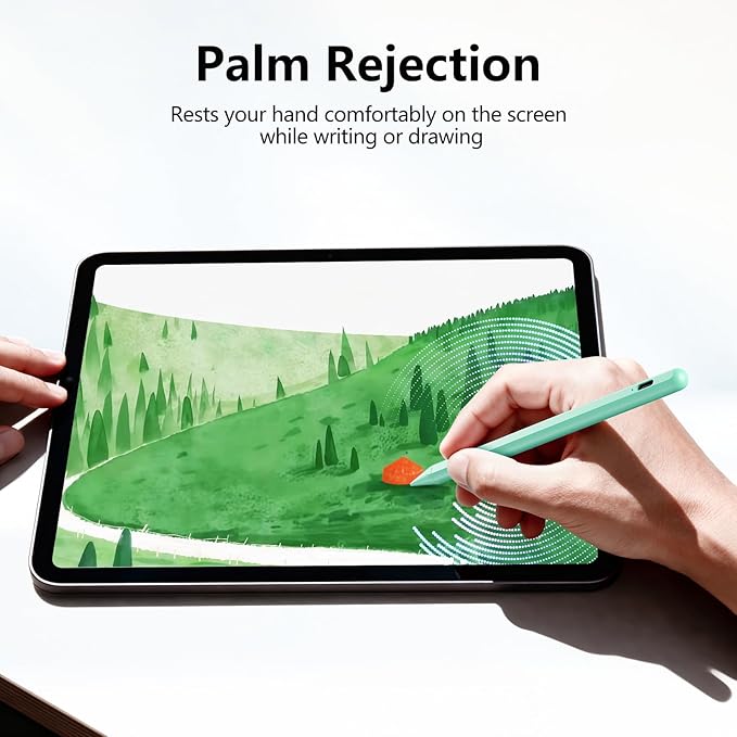 Stylus Pen for iPad 6th-11th Generation-2X Fast Charge Active Pencil Compatible with 2018-2025 Apple iPad Pro 11"/12.9"/M4,iPad Air 3/4/5/M2/M3,iPad mini 5/6 Gen-Green