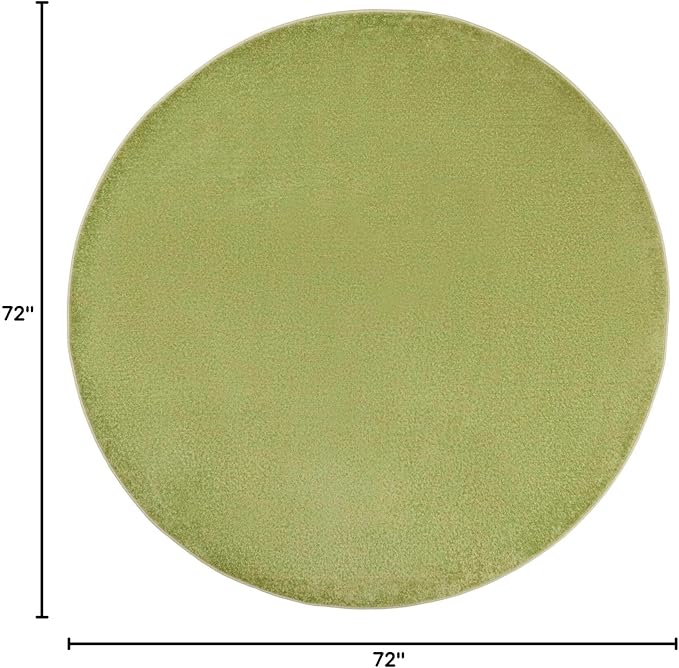 Nourison Home Nourison Essentials Green 6' x Round Area Rug - Easy Clean, Non Shedding, Bed Room, Living Room, Dining Room, Kitchen (6' x Round)