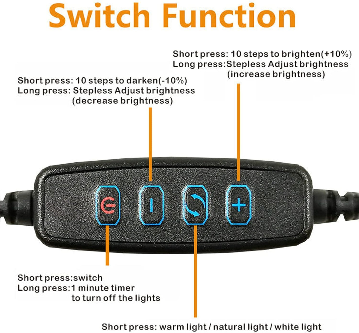 Skiennix LED Desk Reading Light - Adjustable Clamp-On Design with 3 Color Modes & 10 Brightness Levels | Black