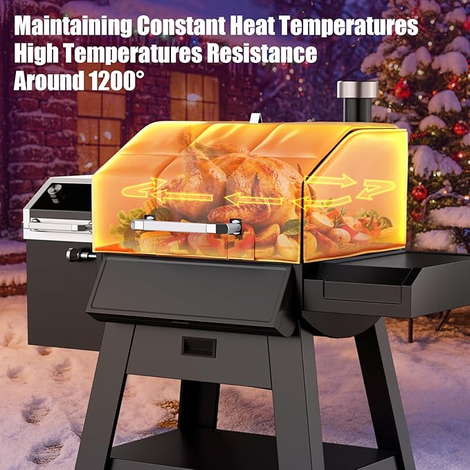 Grill Thermal Insulated Blanket for Pit Boss Platinum Laredo 1000 PB1000PL Pellet Grill fits Pit Boss Laredo 1000 Grill Wood Pellet Grill Smoker Insulation Blanket for Winter Cooking