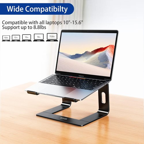 BESIGN LS03 Laptop Stand - Ergonomic Detachable Riser Holder for 10-15.6" Laptops | Black Finish