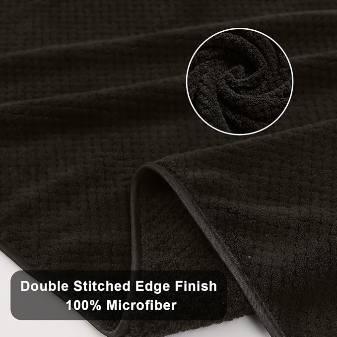 8-Piece Dark Coffee Bath Towels Set,2 Oversized Large Bath Towels Sheet,2 Hand Towels and 4 Washcloths - 600 GSM Soft Luxury Towel Set,Highly Absorbent Quick Dry Towel for Bathroom,Hotel and Spa