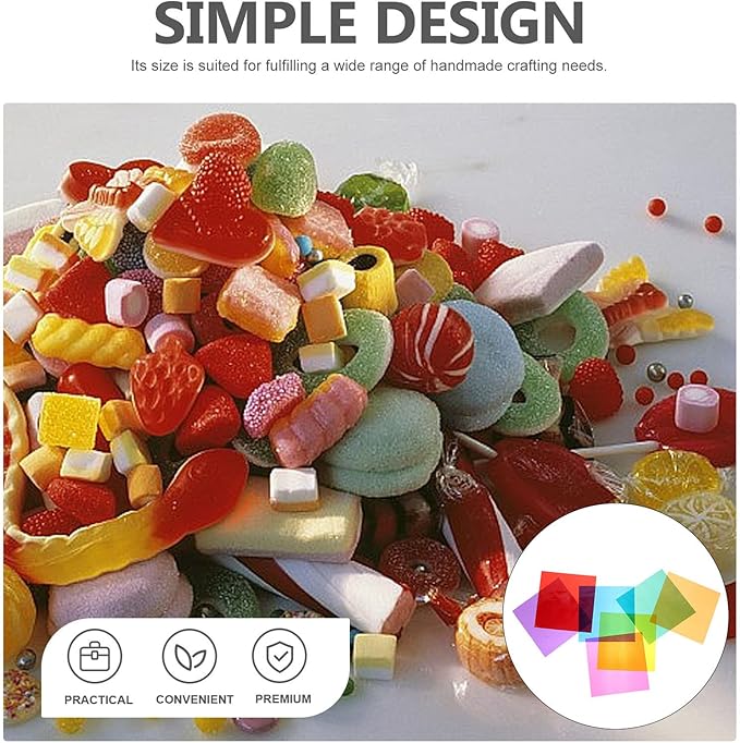 SOLUSTRE 84 Sheets Colored Cellophane Sheets Colors Multi-colored Transparent Wrapping Film for DIY Crafts Candy Handmade Decorations