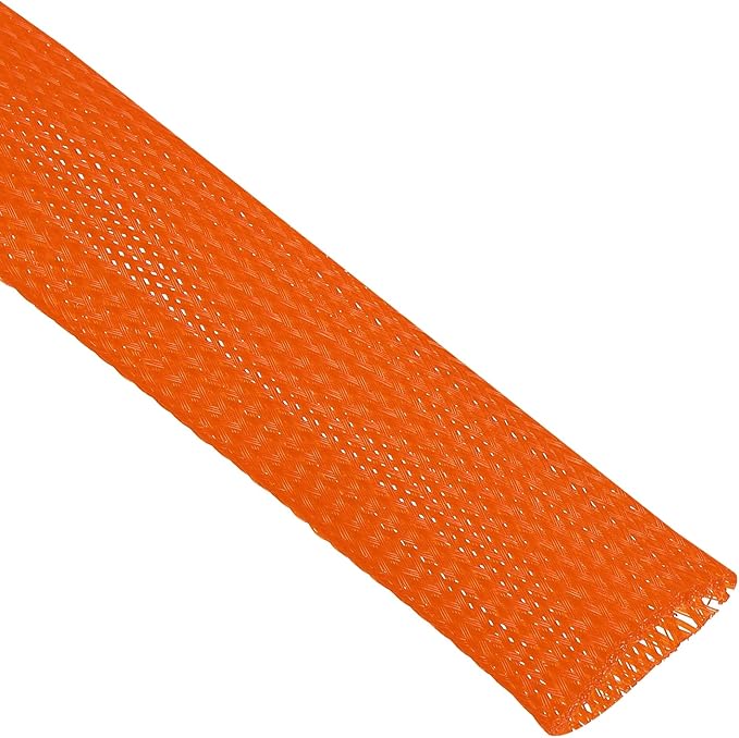 uxcell Expandable Sleeving, 1-inch 25ft Cable Sleeve, Orange