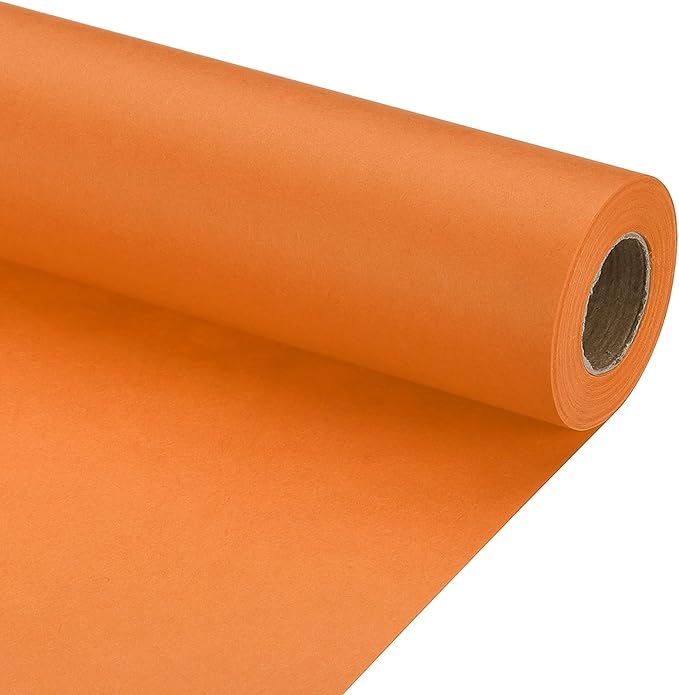PATIKIL Wrapping Paper, 12" x 500"(42') 70 GSM Craft Paper Roll Kraft Packing Paper for Poster Bulletin Board, Gift Wrapping, Orange
