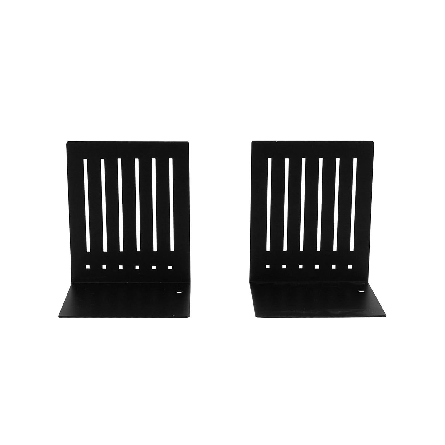 Spectrum Heavy Bookends - Sturdy Metal Book Holders for Shelves | No-Skid Design, Black Finish