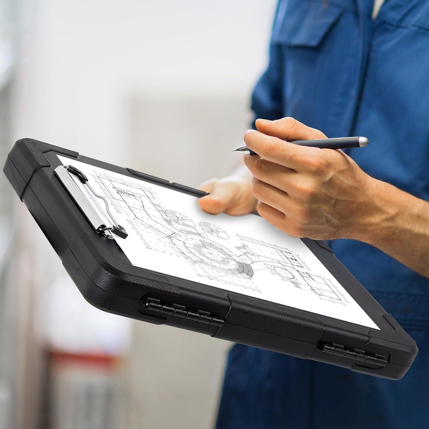 Sooez Toughest Clipboard - Heavy Duty Plastic with Internal Pen Pouch | A4/Letter Size, Shockproof Design
