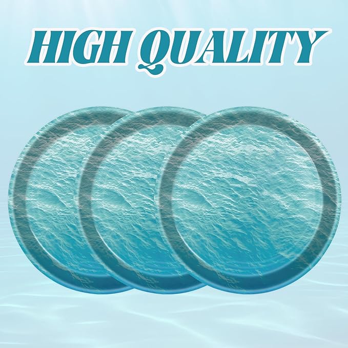 50PCS Ocean Sea Party Paper Plates 7 Inch, Disposable Ocean Waves Birthday Party Supplies Cake Dessert Plates for Baby Shower Birthday Decorations (Ocean)