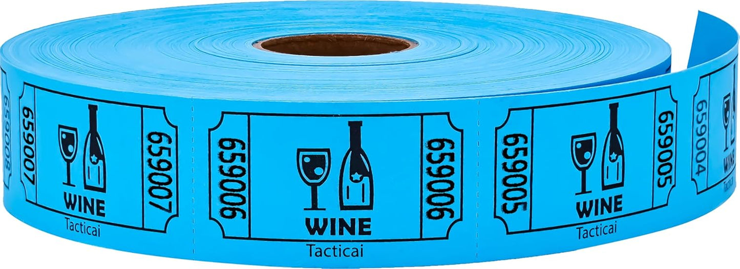 Tacticai 1000 Raffle Tickets - Blue Single Roll for Events, Fundraisers & Prizes