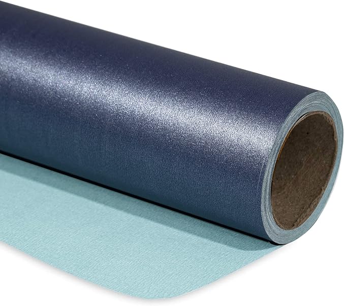 RUSPEPA Navy Blue Matte Wrapping Paper - Solid Color Pearly - lustre Paper Perfect for Wedding, Birthday, Christmas, Baby Shower -17 Inches X 32.8 Feet